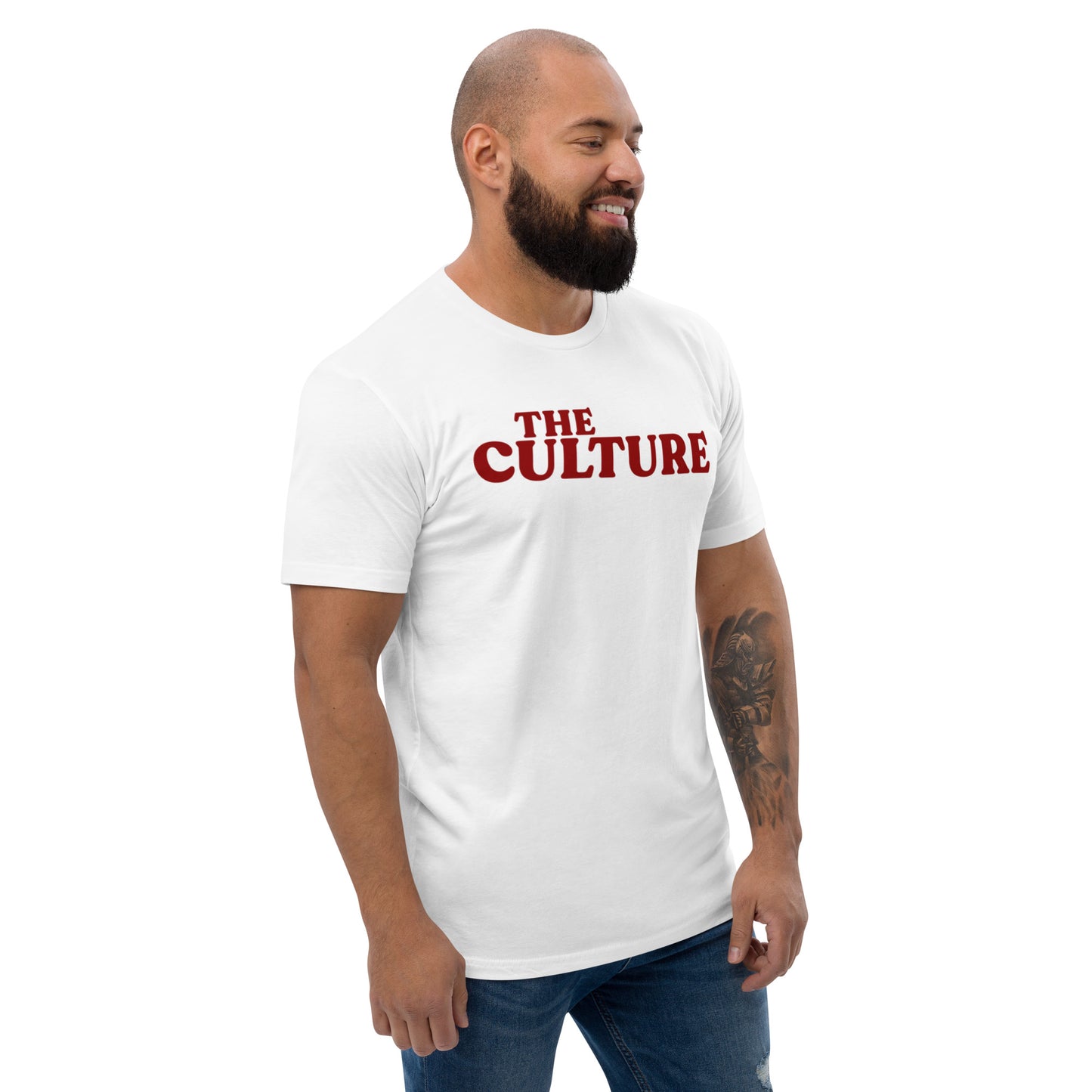 CULTURE SHORT SLEEVE WHITE FITTED TSHIRT